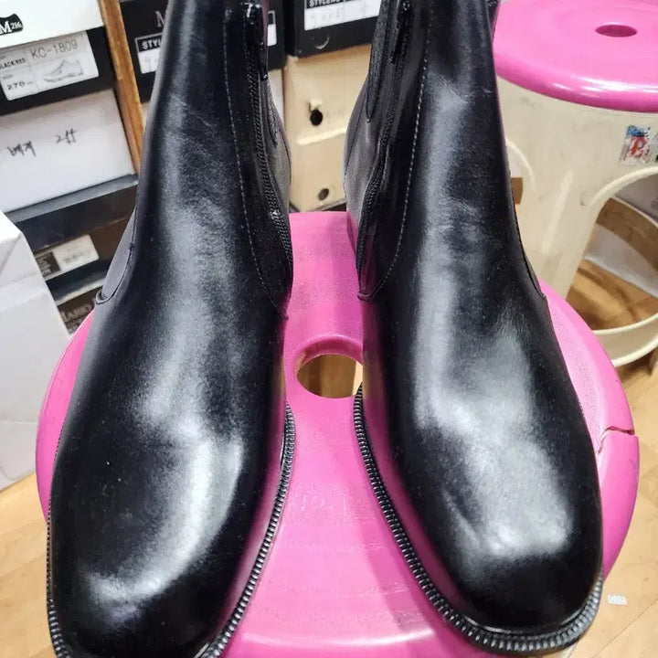[BUNJANG] Black Leather Handmade Ankle Boots / 블랙 천연소가죽 수제화 앵클 부츠 280mm 약 4cm 굽