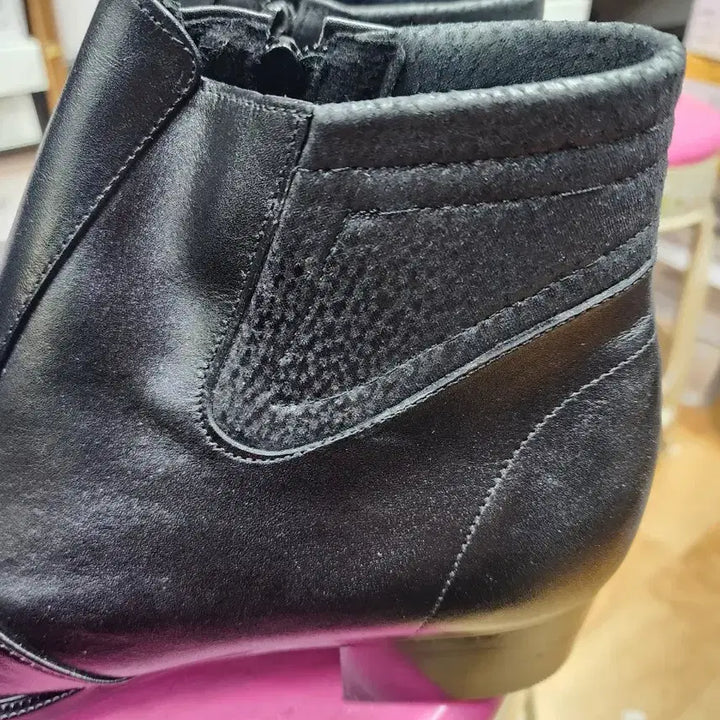 [BUNJANG] Black Leather Handmade Ankle Boots / 블랙 천연소가죽 수제화 앵클 부츠 280mm 약 4cm 굽