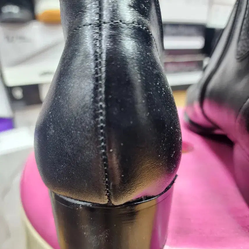 [BUNJANG] Black Leather Handmade Ankle Boots / 블랙 천연소가죽 수제화 앵클 부츠 280mm 약 4cm 굽