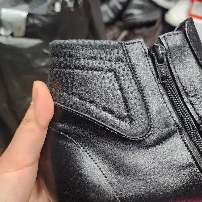 [BUNJANG] Black Leather Handmade Ankle Boots / 블랙 천연소가죽 수제화 앵클 부츠 280mm 약 4cm 굽