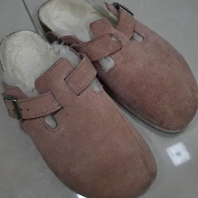 [BUNJANG] Birkenstock Boston Fur Pink 245 Size / 버켄스탁 보스턴 퍼 핑크 245사이즈 (고급 비브람 밑창 완료)