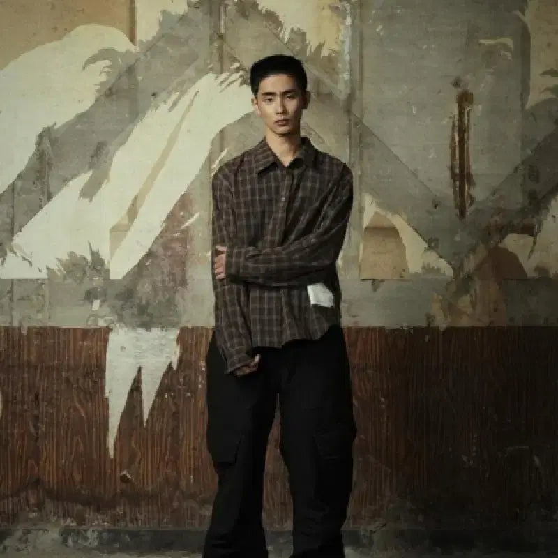 [BUNJANG] Yiyae Reversible Shirt Brown Charcoal / (OS) yiyae 리버시블 셔츠 브라운 차콜