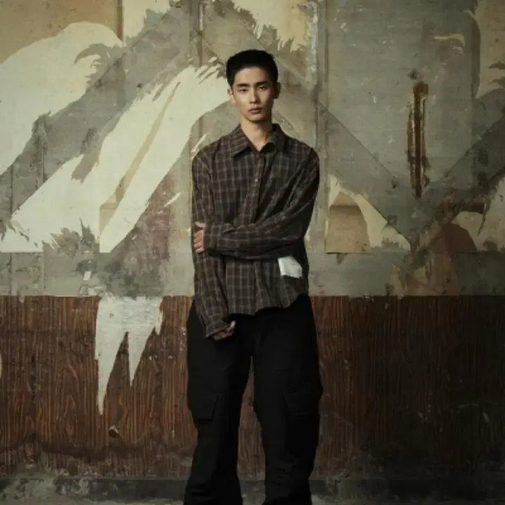 [BUNJANG] Yiyae Reversible Shirt Brown Charcoal / (OS) yiyae 리버시블 셔츠 브라운 차콜