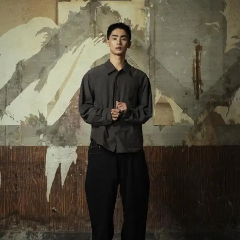 [BUNJANG] Yiyae Reversible Shirt Brown Charcoal / (OS) yiyae 리버시블 셔츠 브라운 차콜