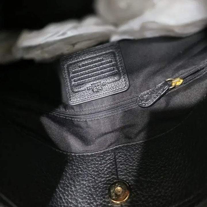 [BUNJANG] Coach Black Leather Chain Shoulder Bag / 코치 블랙 레더 체인 숄더백