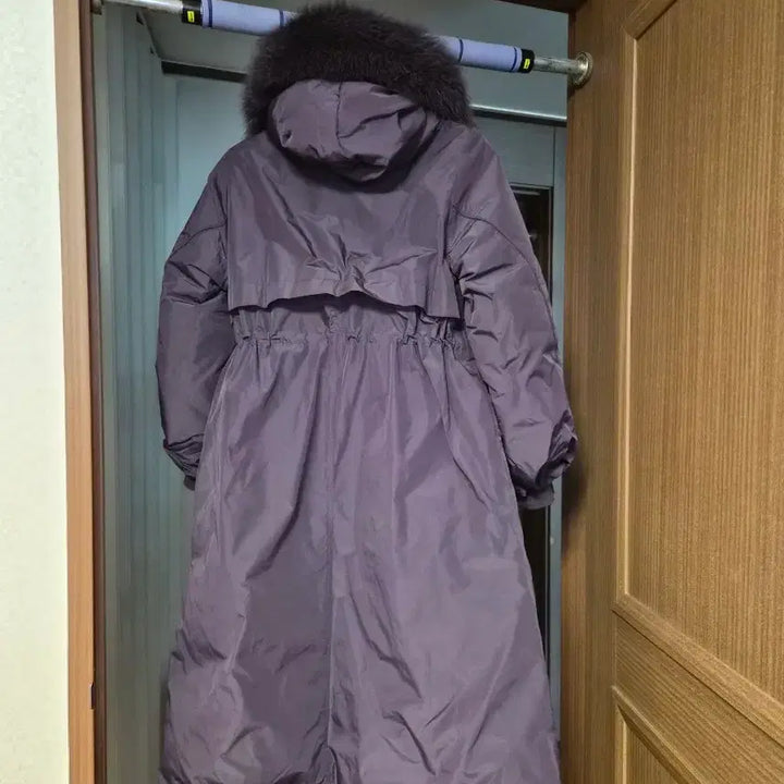 [BUNJANG] Purple Goose Down Fur Parka (Size 55) / 폭스퍼 야상 구스다운 퍼플 55