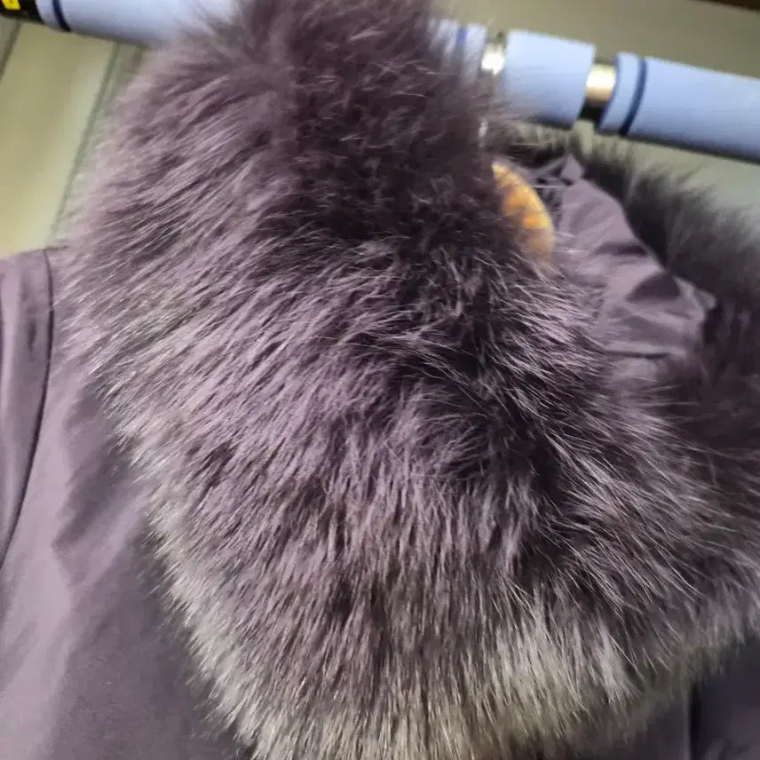 [BUNJANG] Purple Goose Down Fur Parka (Size 55) / 폭스퍼 야상 구스다운 퍼플 55
