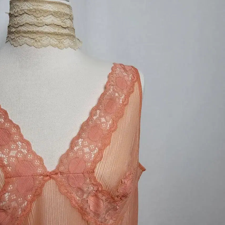 [BUNJANG] Vintage Lace Sheer Slip Dress / 빈티지 레이스 시어소재 슬립 드레스