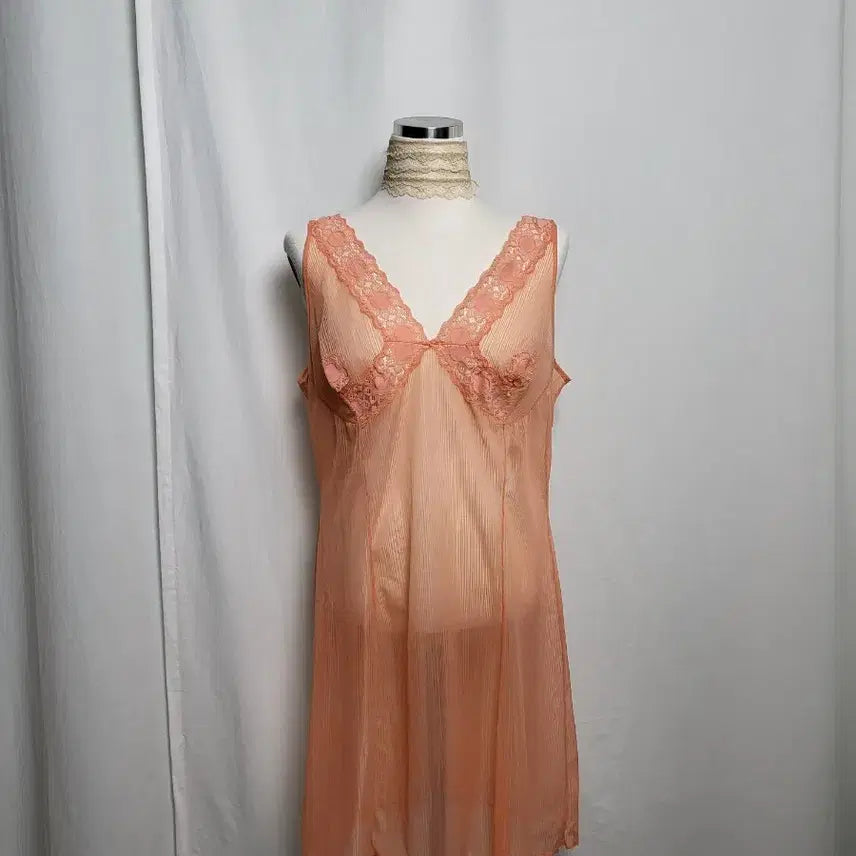 [BUNJANG] Vintage Lace Sheer Slip Dress / 빈티지 레이스 시어소재 슬립 드레스