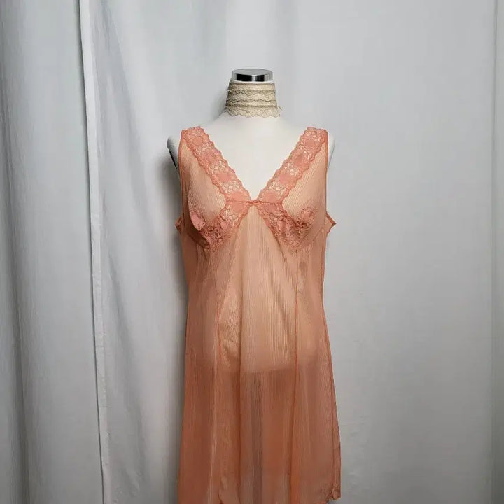 [BUNJANG] Vintage Lace Sheer Slip Dress / 빈티지 레이스 시어소재 슬립 드레스