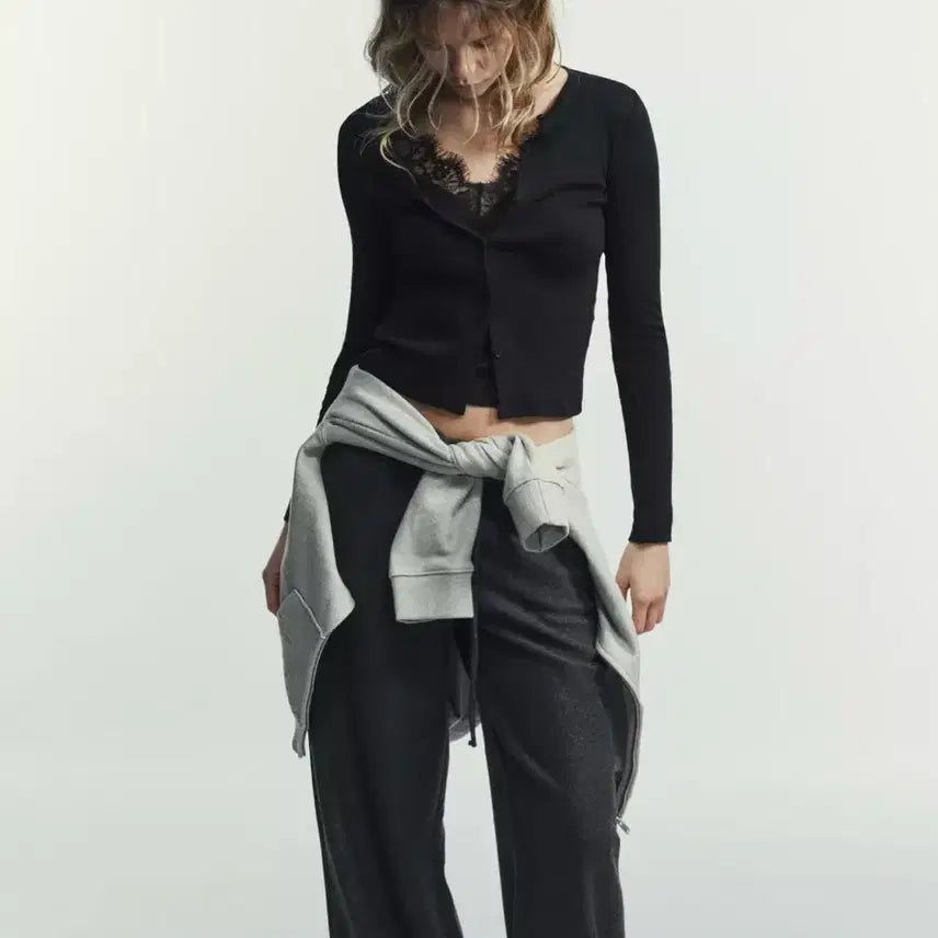 [BUNJANG] Zara Lace Combo Top Jacket (Black) / 자라 레이스 콤비 탑 재킷 (블랙/ S,M사이즈) 환승연애 현지 착용