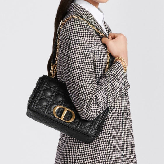 [BUNJANG] Dior Caro Medium Black Bag / 디올 카로백 미디움 블랙 M9242UWHC