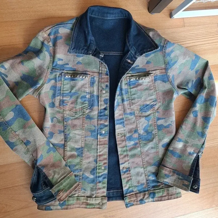 [BUNJANG] Vintage Reversible Denim Jacket / 새상품 빈티지 리버시블 양면 생지스판 청자켓
