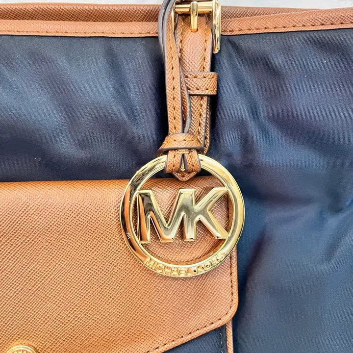 [BUNJANG] Michael Kors Navy/Brown Tote Bag / 마이클코어스 네이비/브라운 토트백