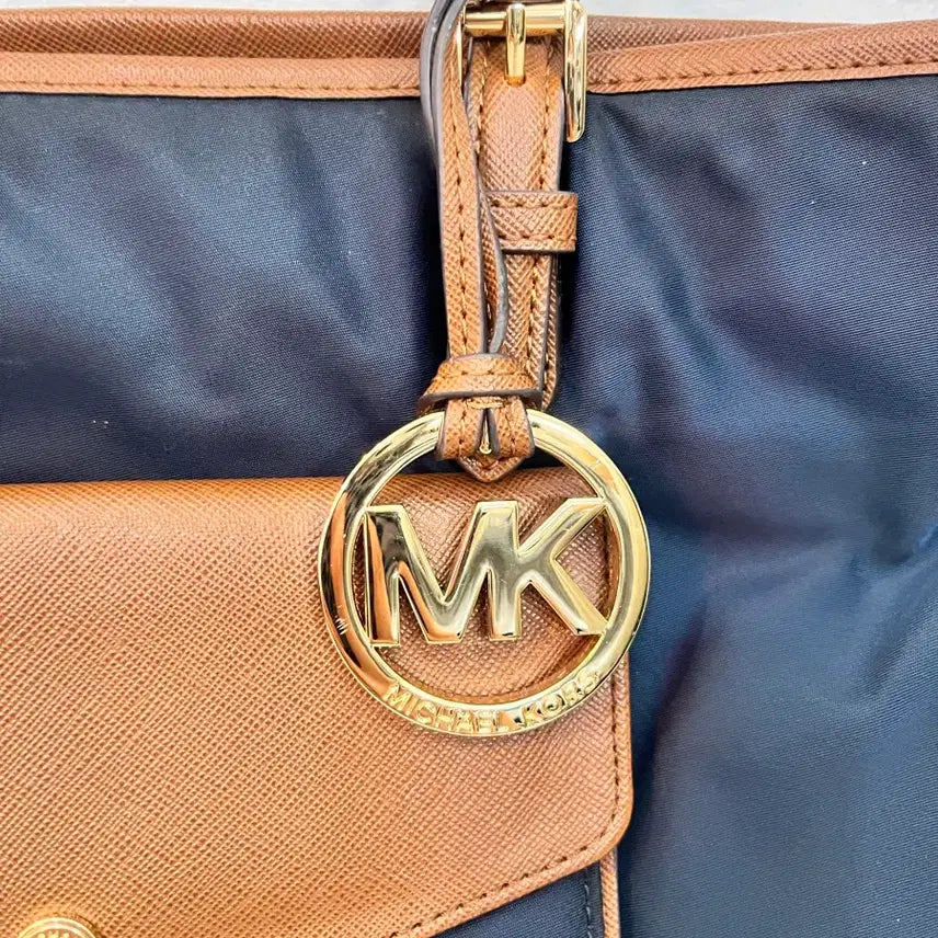 [BUNJANG] Michael Kors Navy/Brown Tote Bag / 마이클코어스 네이비/브라운 토트백
