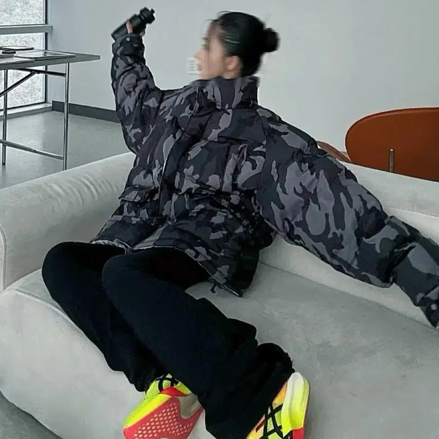 [BUNJANG] The We:nd CAMO Reversible Padded Jacket Black / 위캔더스 CAMO REVERSIBLE PADDED JK BLACK 패딩