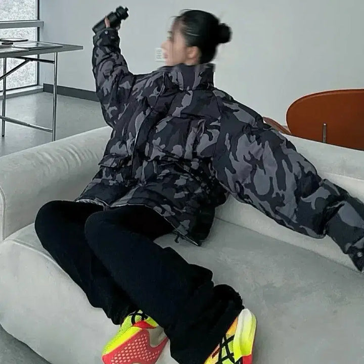 [BUNJANG] The We:nd CAMO Reversible Padded Jacket Black / 위캔더스 CAMO REVERSIBLE PADDED JK BLACK 패딩