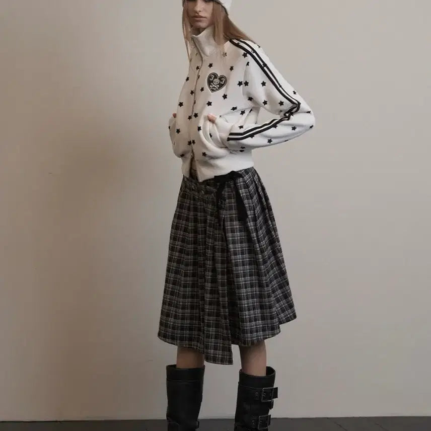 [BUNJANG] Setupexe Check Wrap Skirt / [새상품] 셋업이엑스이 체크 랩 스커트