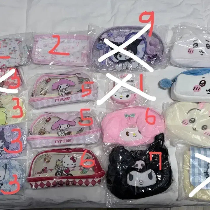 [BUNJANG] Chiiikawa Sanrio Kitty Pouch / 미사용 현물) 먼작귀 산리오 파우치 / 치이카와 키티 파우치