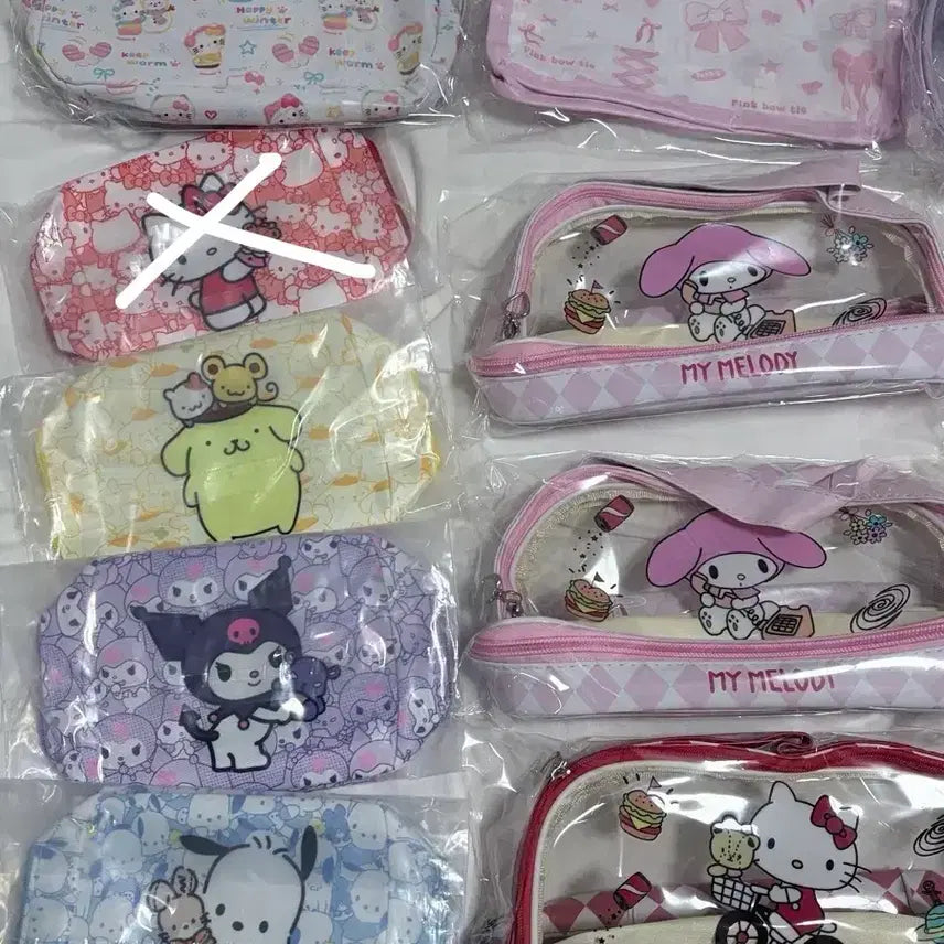 [BUNJANG] Chiiikawa Sanrio Kitty Pouch / 미사용 현물) 먼작귀 산리오 파우치 / 치이카와 키티 파우치