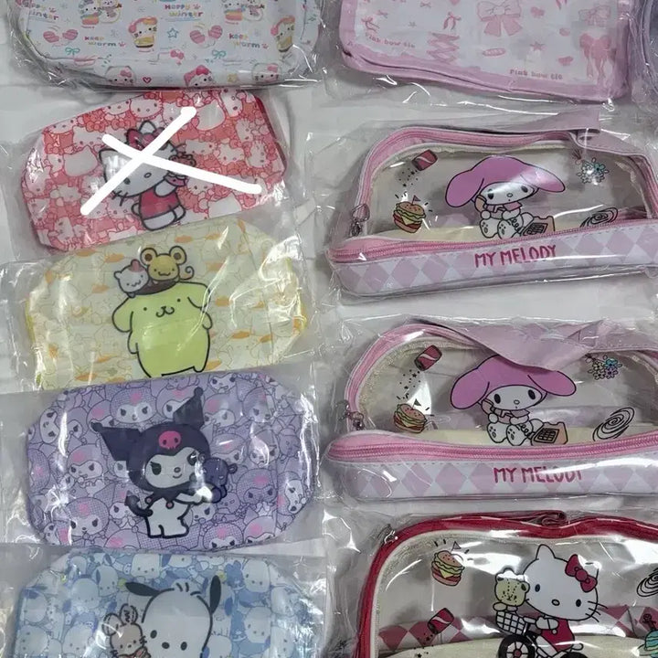 [BUNJANG] Chiiikawa Sanrio Kitty Pouch / 미사용 현물) 먼작귀 산리오 파우치 / 치이카와 키티 파우치
