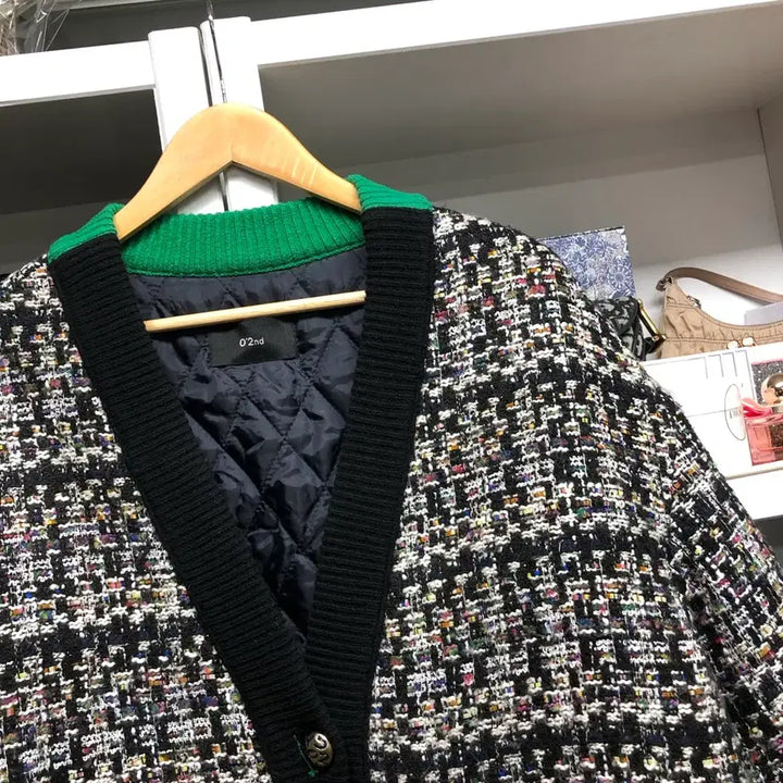 [BUNJANG] O2nd Tweed Quilted Jacket / [ 한섬 ] O2nd 오즈세컨 트위드 퀼팅 자켓