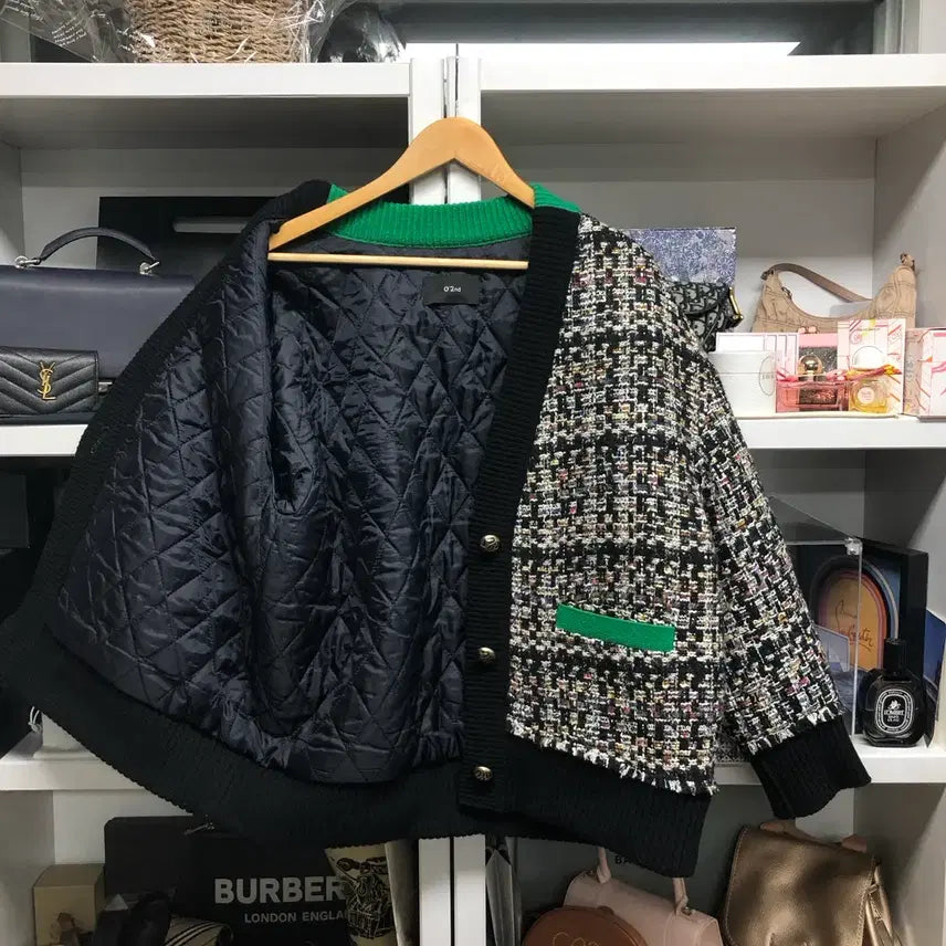 [BUNJANG] O2nd Tweed Quilted Jacket / [ 한섬 ] O2nd 오즈세컨 트위드 퀼팅 자켓