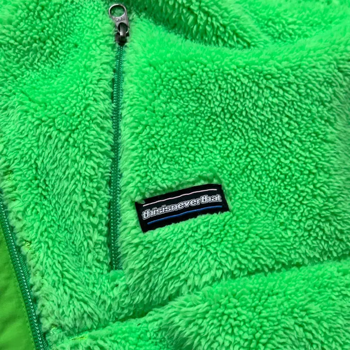 [BUNJANG] thisisneverthat L Fluorescent Green Fleece Jacket / 디네댓 디스이즈네버댓 L 형광그린 후리스