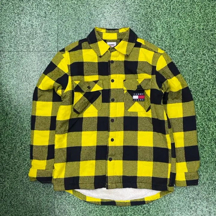 [BUNJANG] Tommy Hilfiger Flannel Sherpa Lined Shirt Jacket / 타미힐피거 타미진 플란넬 양털 셔츠 남방 자켓 오버핏