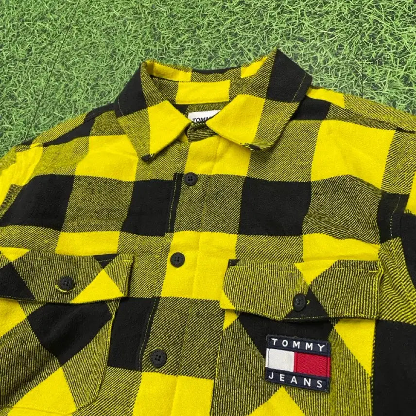 [BUNJANG] Tommy Hilfiger Flannel Sherpa Lined Shirt Jacket / 타미힐피거 타미진 플란넬 양털 셔츠 남방 자켓 오버핏