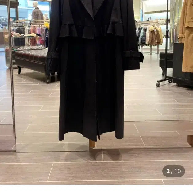 [BUNJANG] O!ZOC Trench Coat / 한섬 오즈세컨 블랙 트렌치 코트