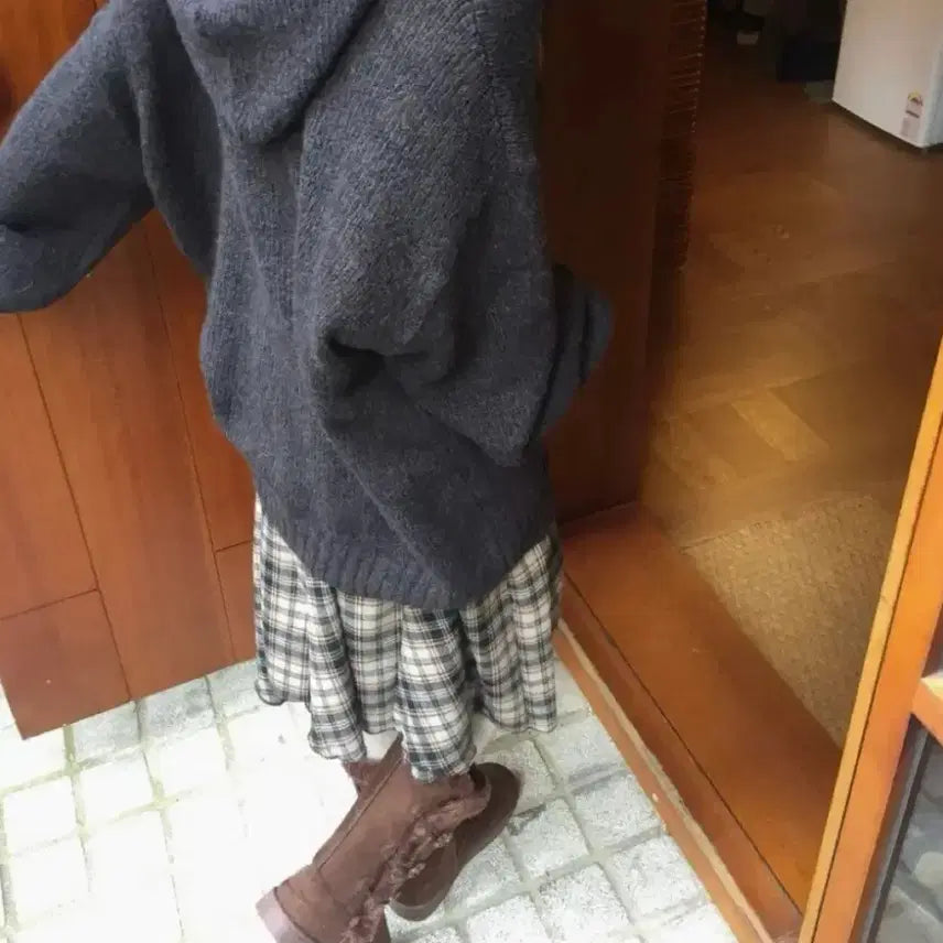 [BUNJANG] Moraehouse Layered Check Skirt Beige / 환연서경착용) 모래하우스 레이어드 훌 체크 스커트 베이지