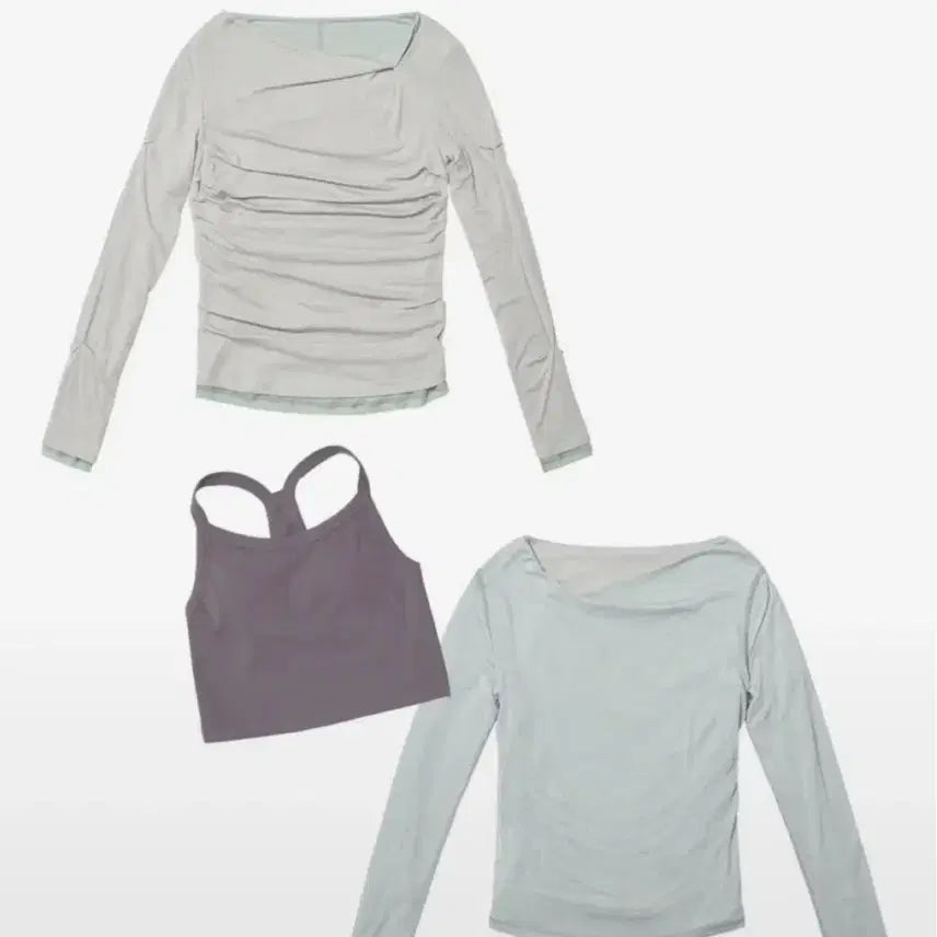 [BUNJANG] Partimento Double Faced Pintuck Drape Top Light Gray Long Sleeve / 파르티멘토 더블 페이스드 핀턱 드레이프 탑 라이트그레이 롱슬리브