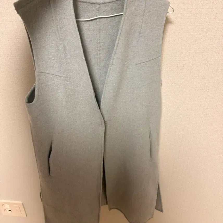 [SOLD OUT] 셀렙샵에디션 모 캐시미어 앙고라 롱 베스트 연블루 44-55