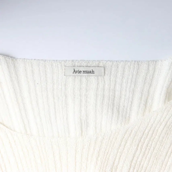 [BUNJANG] AbraMois 25SS Sheer Ribbed Knitted Top / 아비에무아 25SS 시어 립드 니티드 탑 니트