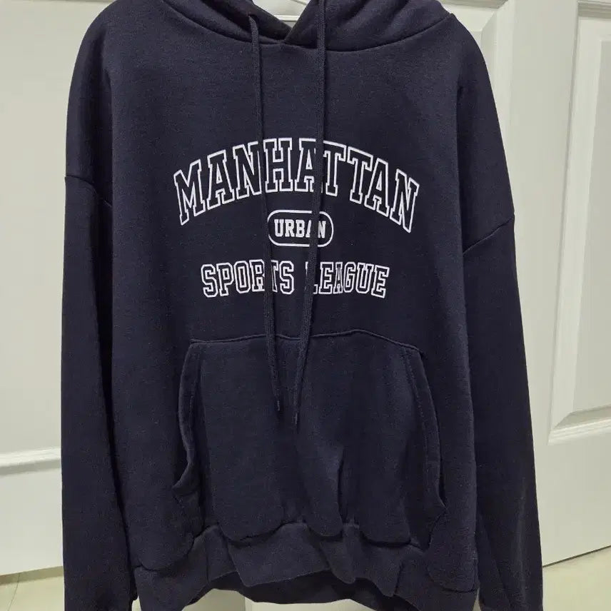 [BUNJANG] Navy Fleece Lined Hoodie / 네이비 기모 후드티