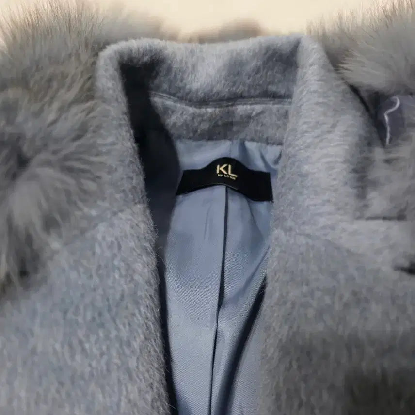 [BUNJANG] Alpaca Blue Long Coat / 알파카 폭스카라 블루 롱코트