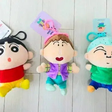 [BUNJANG] Crayon Shin-chan Kim Hyun-woo Doll Keyring Set / 짱구 맹구모자 훈이 인형 키링 세트