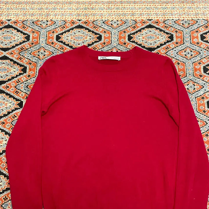 [BUNJANG] ZARA Red Nylon Slim Fit Knit Sweater (Women&