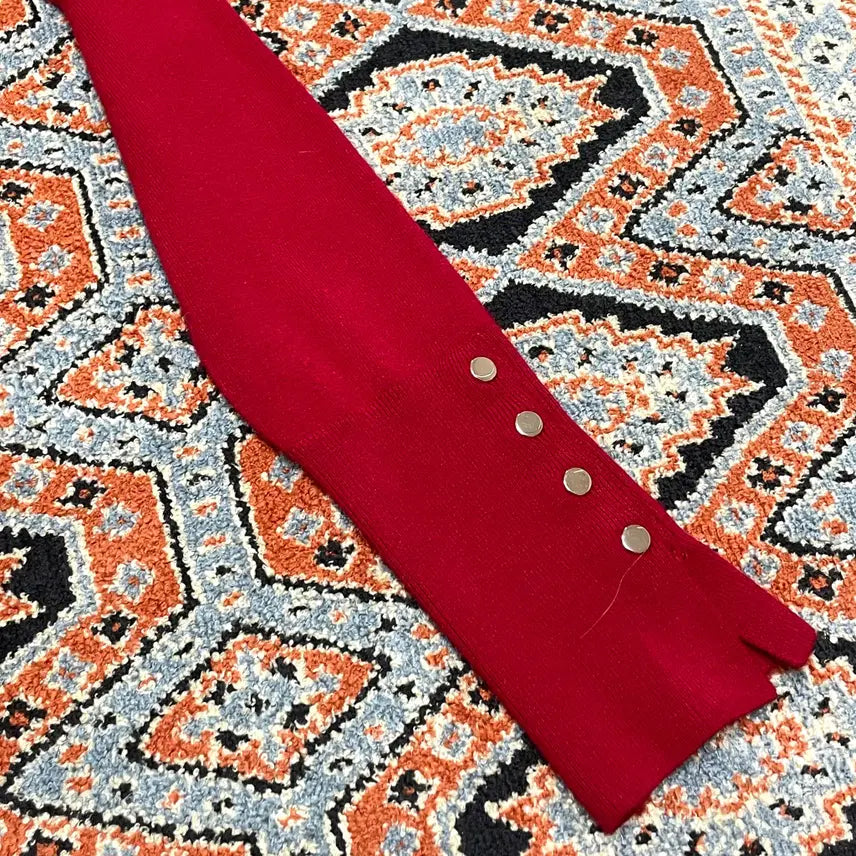 [BUNJANG] ZARA Red Nylon Slim Fit Knit Sweater (Women&