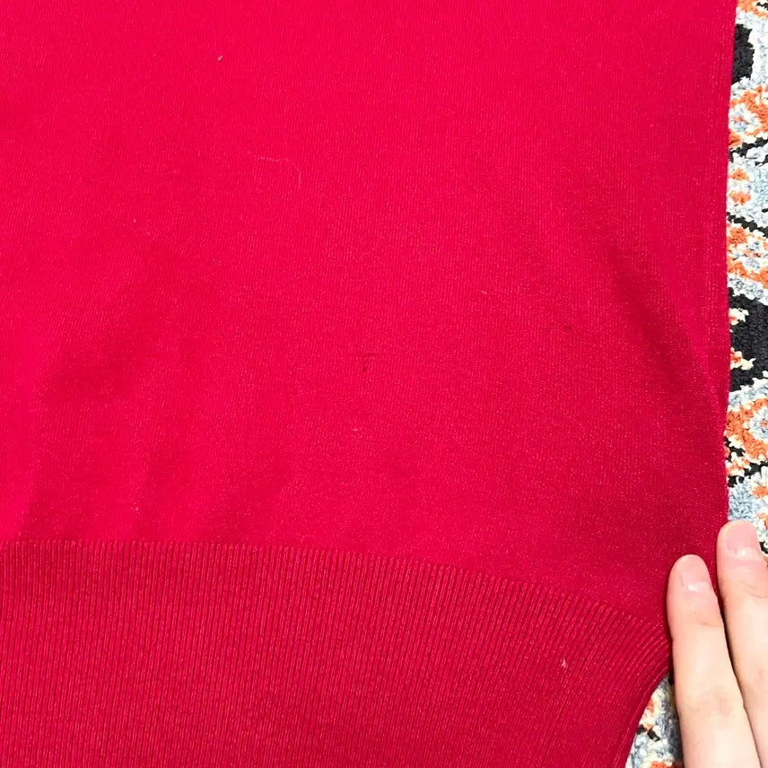 [BUNJANG] ZARA Red Nylon Slim Fit Knit Sweater (Women&