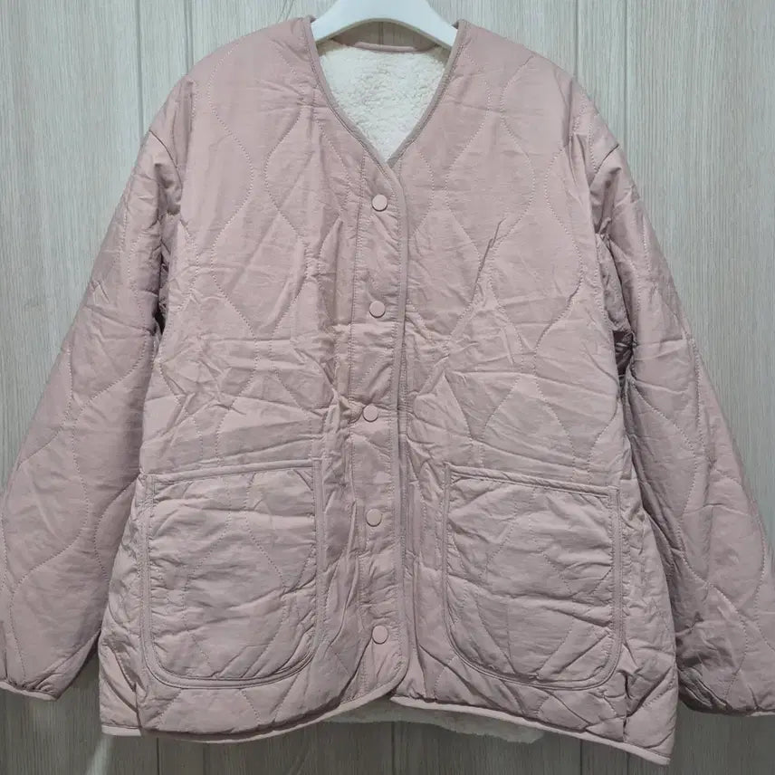 [BUNJANG] Reversible Quilted Fleece Jacket / 핑크 리버시블 퀼팅 누빔 안감 뽀글이 자켓 새상품 ~77반까지