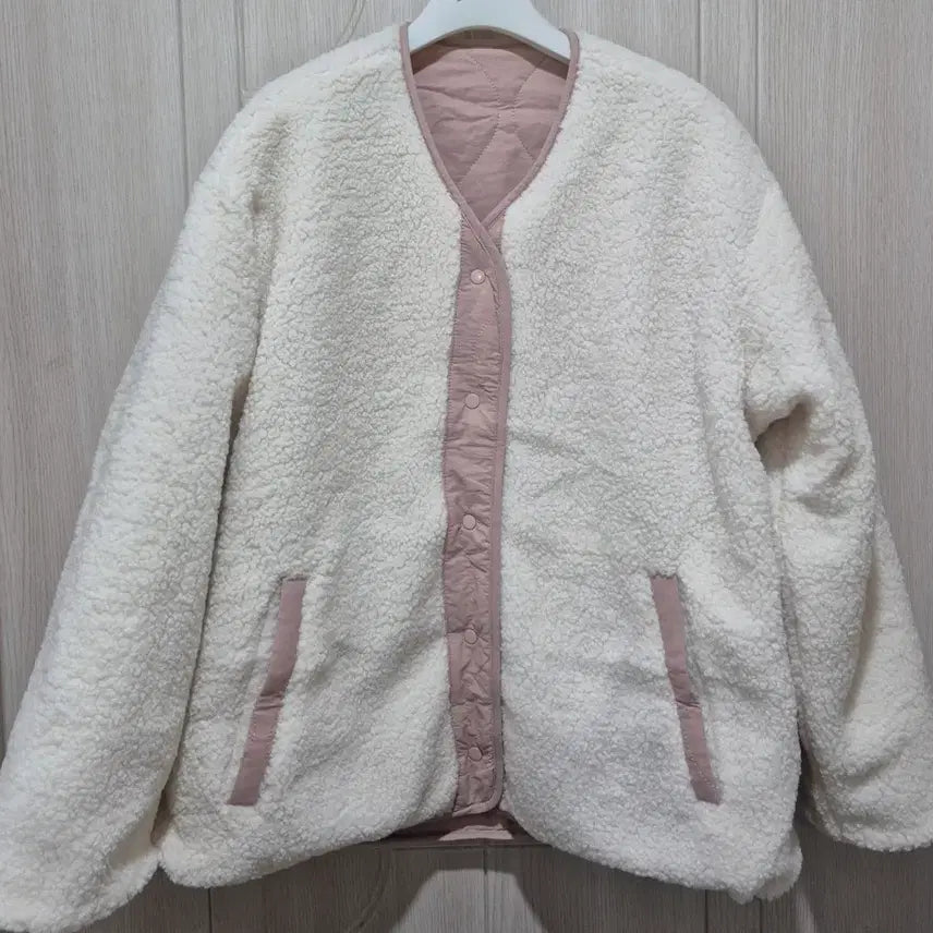 [BUNJANG] Reversible Quilted Fleece Jacket / 핑크 리버시블 퀼팅 누빔 안감 뽀글이 자켓 새상품 ~77반까지