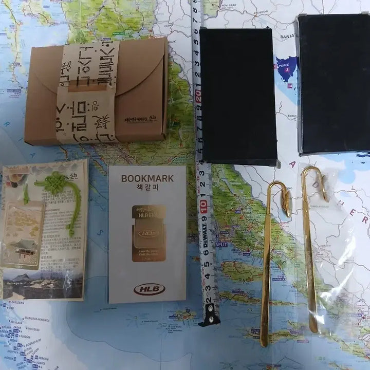 [BUNJANG] HLB Gold Bookmark Set / ( 개인소장품 새제품  ) HLB 책갈피 손거울 (금색/골드) 10개