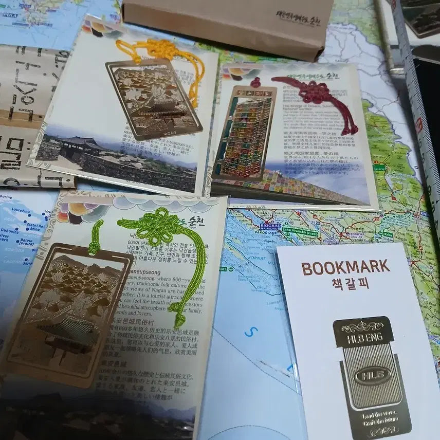 [BUNJANG] HLB Gold Bookmark Set / ( 개인소장품 새제품  ) HLB 책갈피 손거울 (금색/골드) 10개