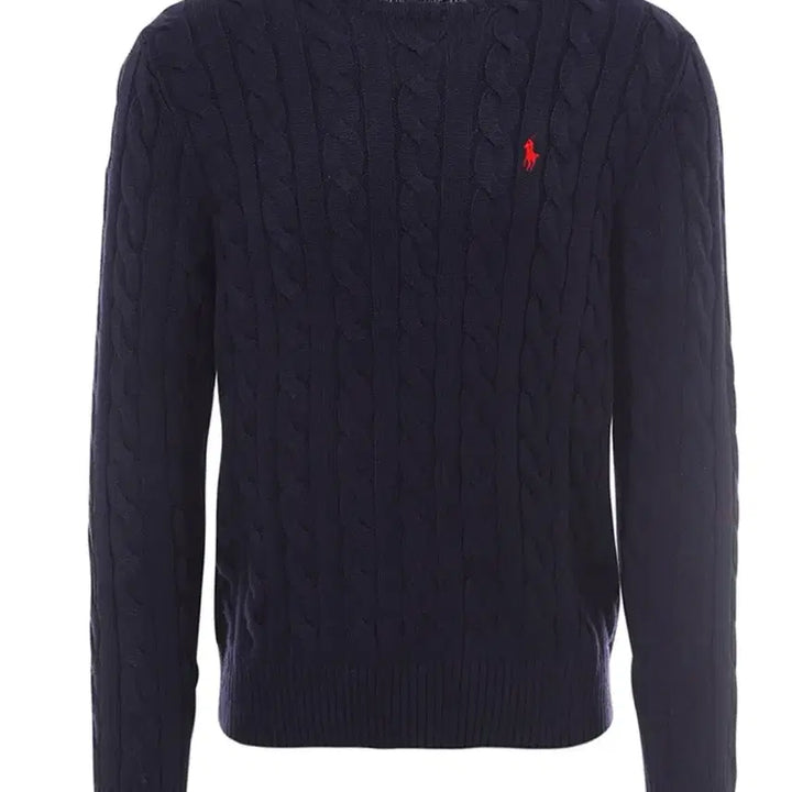 [BUNJANG] Polo Ralph Lauren Cable Knit Sweater / 폴로 랄프로렌 꽈배기니트 블랙/네이비/그레이