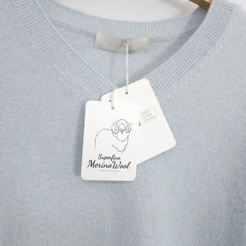 [BUNJANG] Sunday Superfine Merino Wool V-Neck Knit Sweater / 메리노울77)선데이 슈퍼파인메리노울 코튼 여리핏 보카시 옐로우 v넥 니트