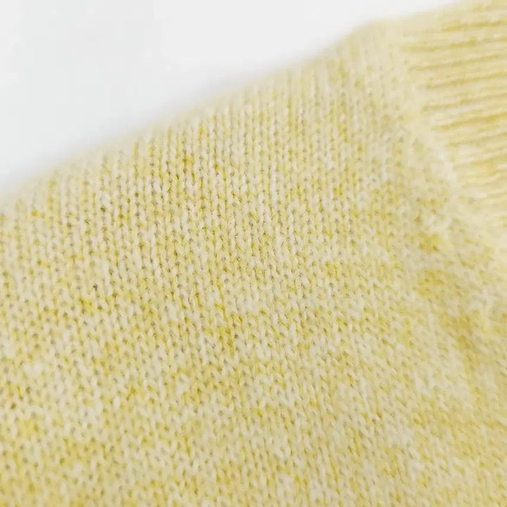 [BUNJANG] Sunday Superfine Merino Wool V-Neck Knit Sweater / 메리노울77)선데이 슈퍼파인메리노울 코튼 여리핏 보카시 옐로우 v넥 니트