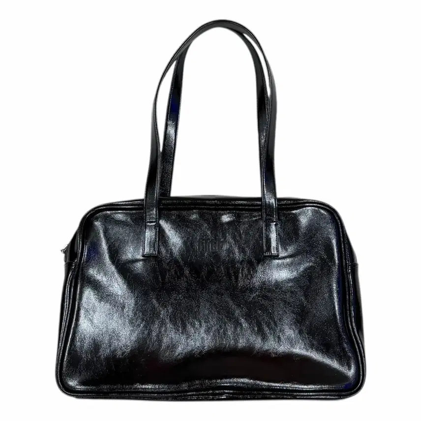 [BUNJANG] Fill in the Blank Trapezoid Leather Shoulder Bag Black / 필인더블랭크 트라페즈 레더 숄더백 가방 블랙