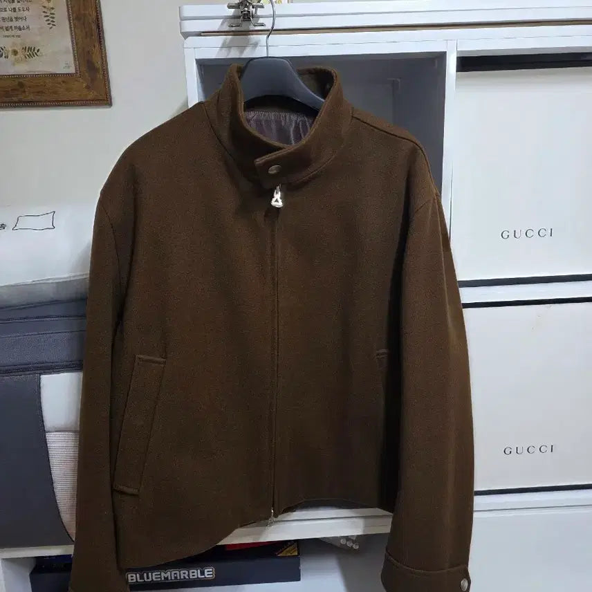 [BUNJANG] Solid Homme 23FW Wool Crop High Neck Jacket / [52]솔리드옴므 23fw 울 크롭 하이넥 자켓 브라운